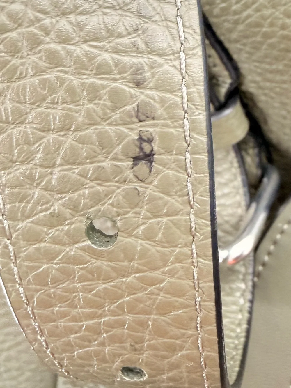 COACH Pebbled Leather Pennie Drawstring Backpack Olive Green